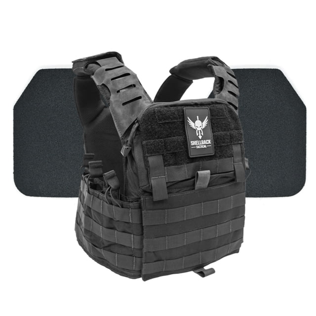 Shellback Tactical Banshee Elite 2.0 Body Armor Kit with Level III+ Model P5mmSAO Armor Plates Black One Size - Shellback Tactical