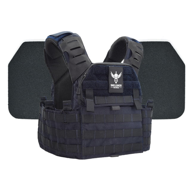 Shellback Tactical Banshee Elite 2.0 Body Armor Kit with Level III+ Model P5mmSAO Armor Plates Navy Blue One Size - Shellback Tactical