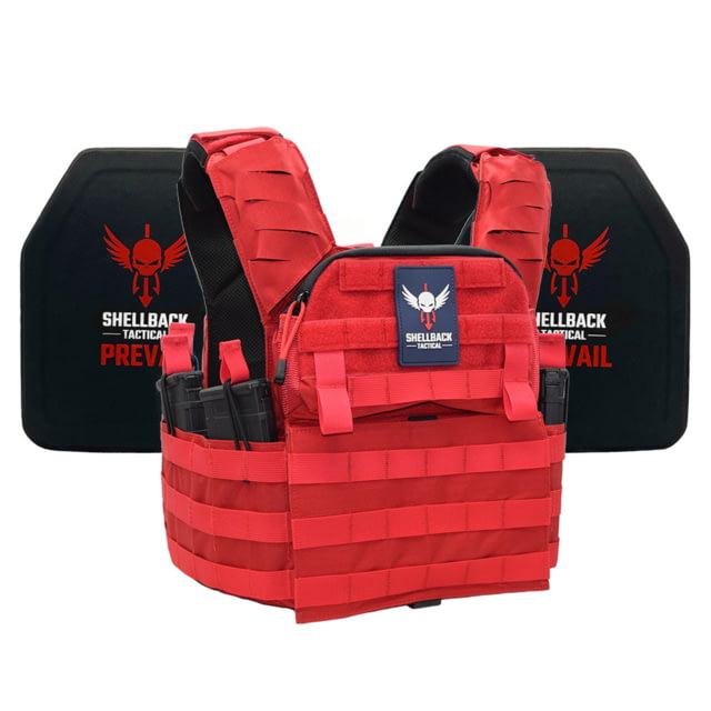 Shellback Tactical Banshee Elite 2.0 Level IV Body Armor Kit w/ Model 4SICMH Ceramic Plates Range Red One Size - Shellback Tactical