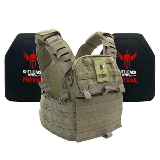 Shellback Tactical Banshee Elite 2.0 Lightweight Level IV Ceramic Plates Armor Kit Ranger Green One Size - Shellback Tactical