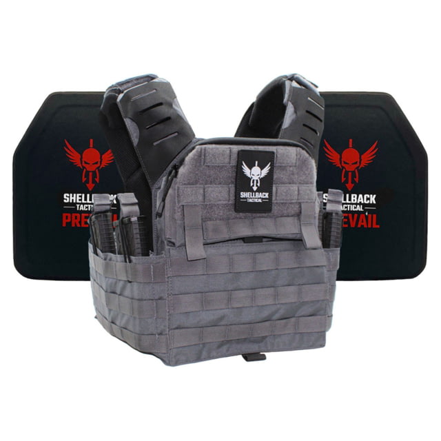 Shellback Tactical Banshee Elite 2.0 Lightweight Level IV Ceramic Plates Armor Kit Wolf Grey One Size