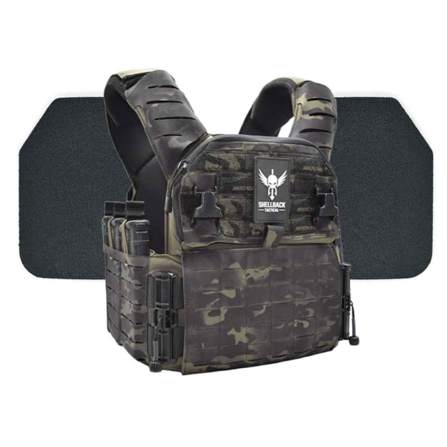 Shellback Tactical Banshee Elite 3.0 Body Armor Kit with Level III+ Model P5mmSAO Armor Plates Multicam Black S/M - Shellback Tactical