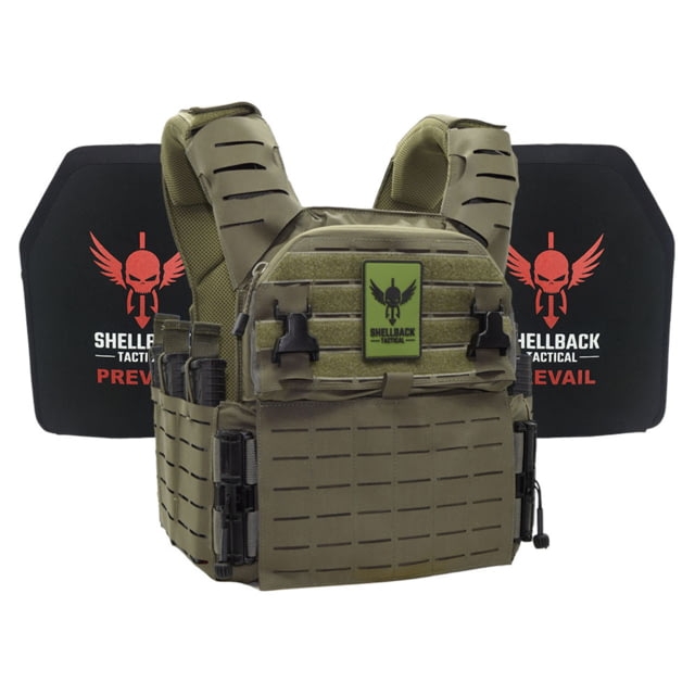 Shellback Tactical Banshee Elite 3.0 Lightweight Level III Armor System SAPI Cut Single Curved 10x12in Ranger Green 2XL/3XL