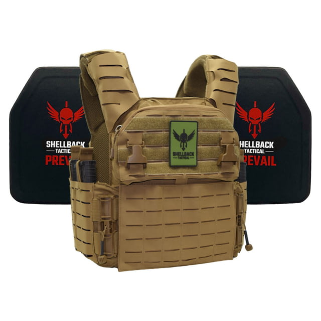Shellback Tactical Banshee Elite 3.0 Lightweight Level IV Ceramic Plates Armor Kit Coyote Large/XLarge - Shellback Tactical