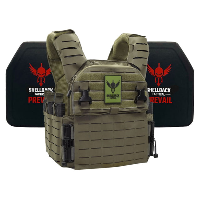 Shellback Tactical Banshee Elite 3.0 Lightweight Level IV Ceramic Plates Armor Kit Ranger Green Small/Medium - Shellback Tactical