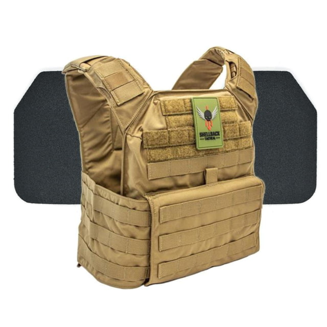 Shellback Tactical Banshee Rifle Body Armor Kit with Level III+ Model P5mmSAO Armor Plates Coyote One Size - Shellback Tactical