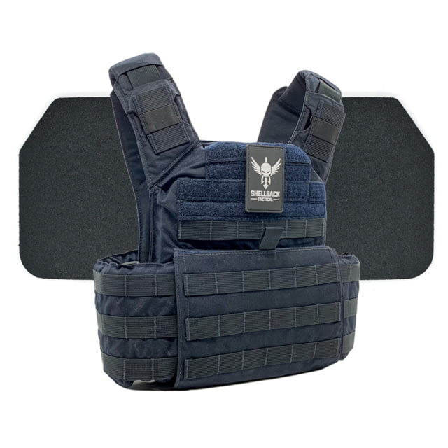 Shellback Tactical Banshee Rifle Body Armor Kit with Level III+ Model P5mmSAO Armor Plates Navy Blue One Size - Shellback Tactical