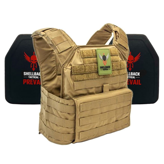 Shellback Tactical Banshee Rifle Lightweight Level IV Ceramic Plates Armor Kit Coyote One Size