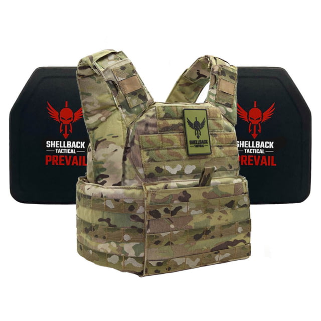 Shellback Tactical Banshee Rifle Lightweight Level IV Ceramic Plates Armor Kit Multicam One Size - Shellback Tactical