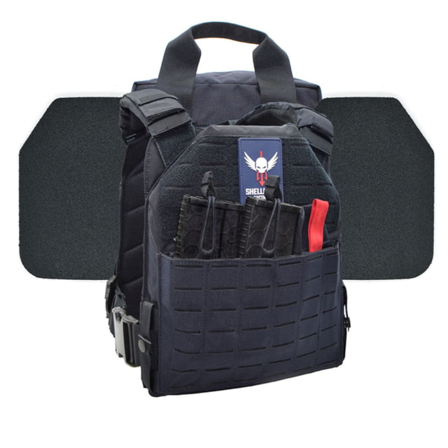 Shellback Tactical Defender 2.0 Active Shooter Armor Kit with Level III+ Model P5mmSAO Armor Plates Navy Blue One Size - Shellback Tactical