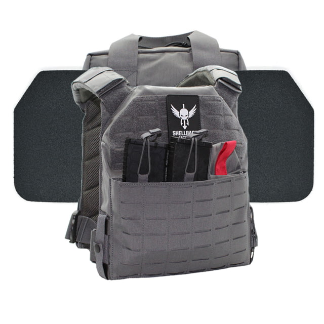 Shellback Tactical Defender 2.0 Active Shooter Armor Kit with Level III+ Model P5mmSAO Armor Plates Wolf Grey One Size - Shellback Tactical