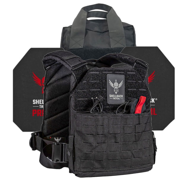 Shellback Tactical Defender 2.0 Active Shooter Armor Kit with Level IV Model 4S17 Armor Plates Black One Size - Shellback Tactical
