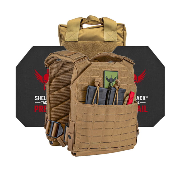 Shellback Tactical Defender 2.0 Active Shooter Armor Kit with Level IV Model 4S17 Armor Plates Coyote One Size - Shellback Tactical