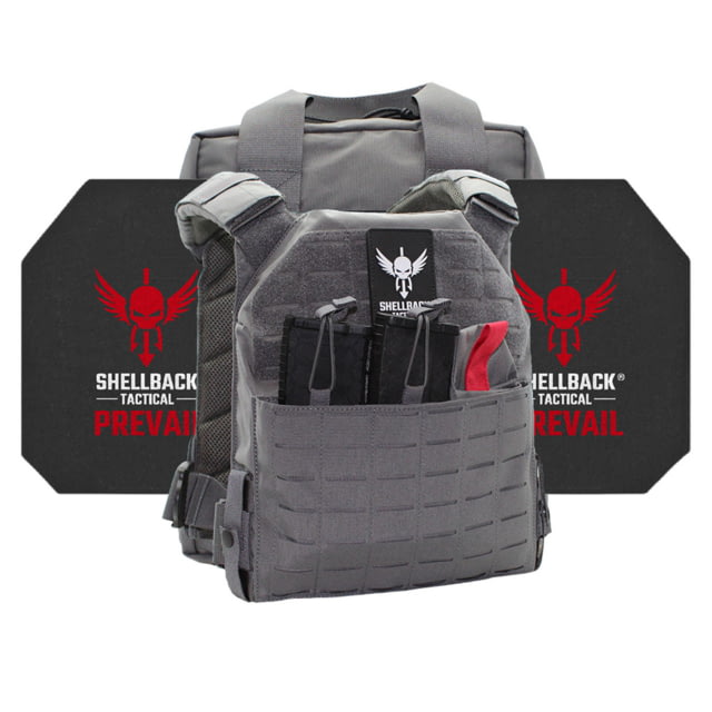 Shellback Tactical Defender 2.0 Active Shooter Armor Kit with Level IV Model 4S17 Armor Plates Wolf Grey One Size - Shellback Tactical