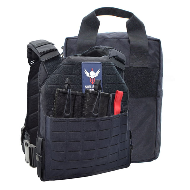Shellback Tactical Defender 2.0 Active Shooter Kit Plate Carrier and Bag Navy Blue One Size - Shellback Tactical