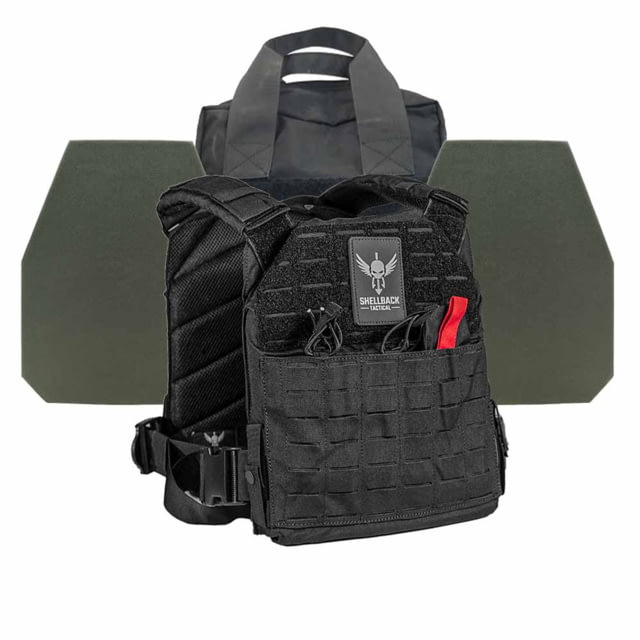 Shellback Tactical Defender 2.0 Level IV Active Shooter Armor Kit with Model L410 Plates Black One Size - Shellback Tactical