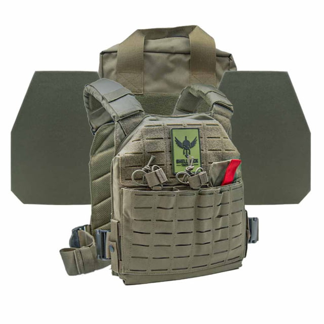 Shellback Tactical Defender 2.0 Level IV Active Shooter Armor Kit with Model L410 Plates Ranger Green One Size - Shellback Tactical