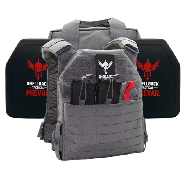 Shellback Tactical Defender 2.0 Lightweight Level IV Ceramic Plates Armor Kit Wolf Grey One Size - Shellback Tactical