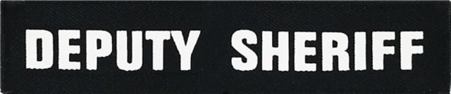 Shellback Tactical Deputy Sheriff ID Placard Hook Back 1 x 5inch White on Black One Size Fits Most - Shellback Tactical