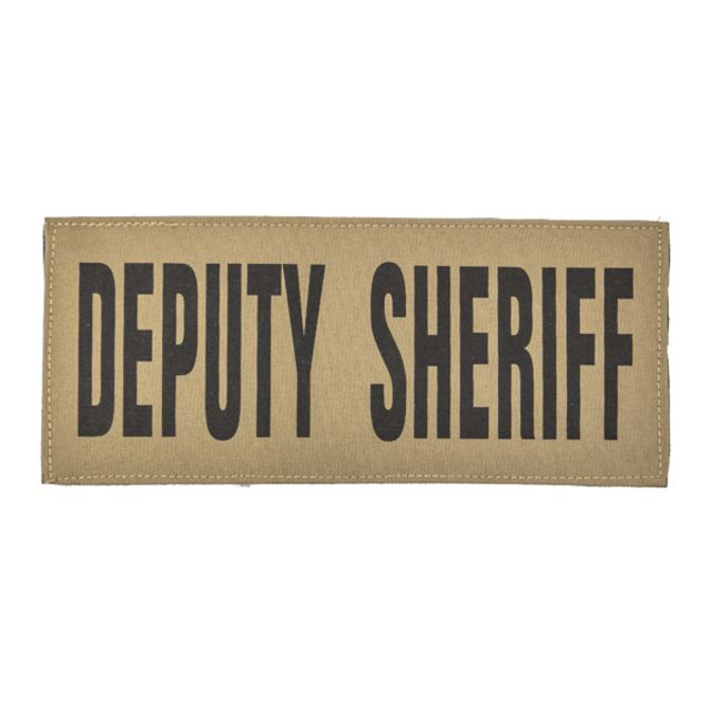 Shellback Tactical Deputy Sheriff ID Placard Hook Back 2 x 5inch Black on Coyote One Size Fits Most - Shellback Tactical