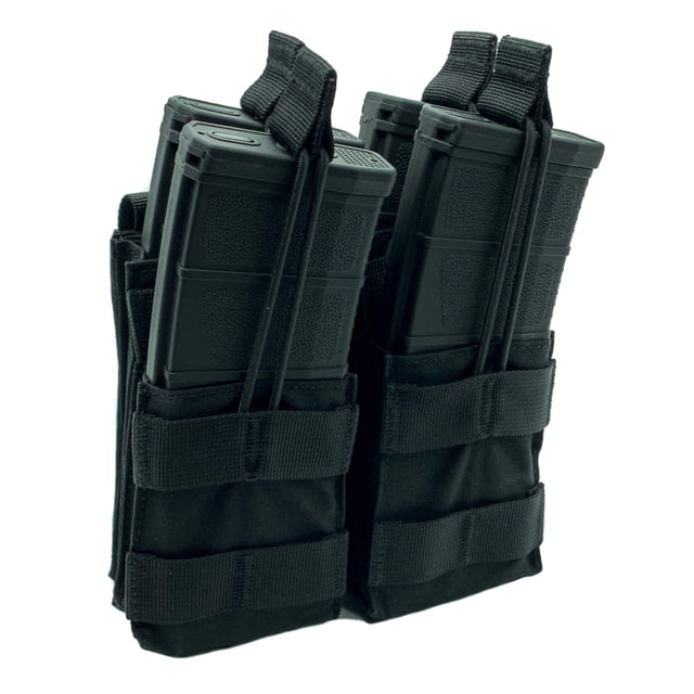 Shellback Tactical Double Stacker Open Top Pouch for Four M4/AR15 Mag Black One Size - Shellback Tactical