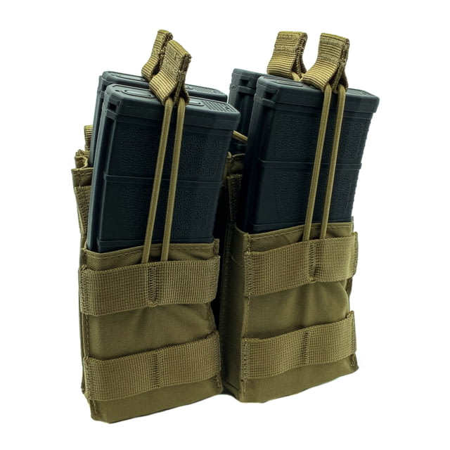 Shellback Tactical Double Stacker Open Top Pouch for Four M4/AR15 Mag Coyote One Size - Shellback Tactical