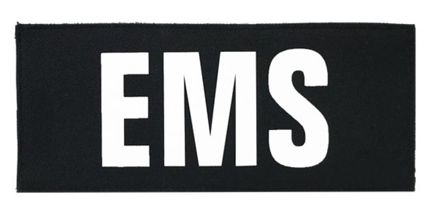 Shellback Tactical EMS ID Placard Hook Back 3 x 7inch White on Black One Size Fits Most - Shellback Tactical