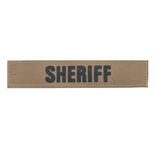 Shellback Tactical ID Placard w/ Hook Back 1x5in Sheriff/Black On Coyote - Shellback Tactical