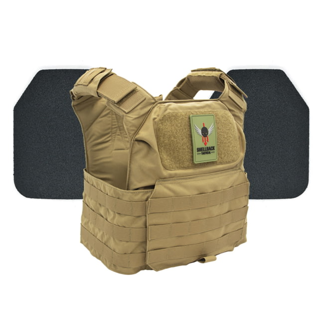 Shellback Tactical Patriot Body Armor Kit with Level III+ Model P5mmSAO Armor Plates Coyote One Size - Shellback Tactical