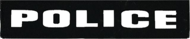 Shellback Tactical Police ID Placard Hook Back 1 x 5 inch White on Black One Size Fits Most - Shellback Tactical