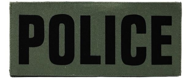 Shellback Tactical Police ID Placard Hook Back 3 x 7inch Black on Olive One Size Fits Most - Shellback Tactical