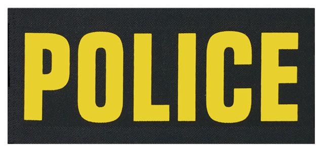 Shellback Tactical Police ID Placard Hook Back 3 x 7inch Gold on Black One Size Fits Most - Shellback Tactical