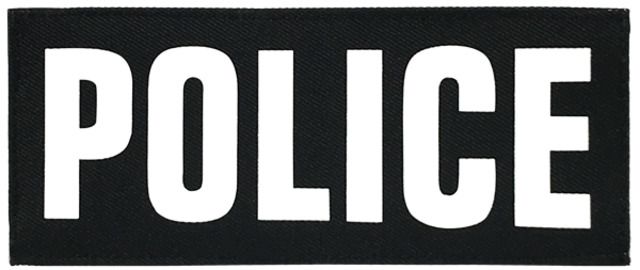 Shellback Tactical Police ID Placard Hook Back 3 x 7inch White on Black One Size Fits Most - Shellback Tactical