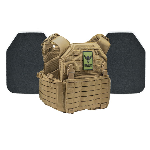 Shellback Tactical Rampage 2.0 Body Armor Kit with Level III+ Model P5mmSAO Plates Coyote One Size - Shellback Tactical