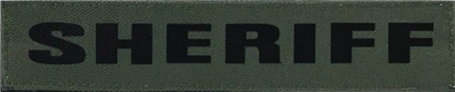 Shellback Tactical Sheriff ID Placard Hook Back 1 x 5inch Black on Olive One Size Fits Most - Shellback Tactical