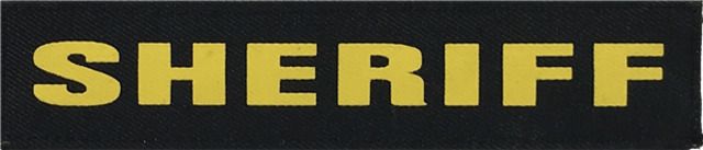 Shellback Tactical Sheriff ID Placard Hook Back 1 x 5inch Gold on Black One Size Fits Most - Shellback Tactical