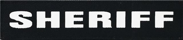 Shellback Tactical Sheriff ID Placard Hook Back 1 x 5inch White on Black One Size Fits Most - Shellback Tactical