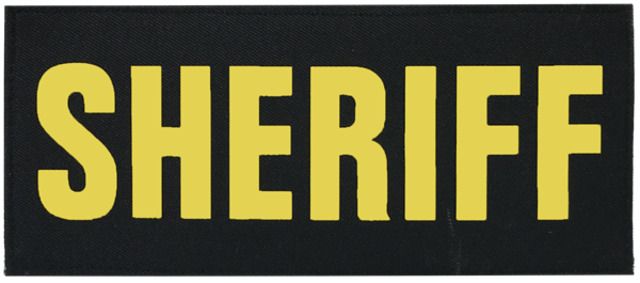 Shellback Tactical Sheriff ID Placard Hook Back 2 x 5inch Gold on Black One Size Fits Most - Shellback Tactical