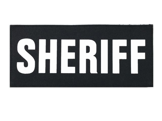 Shellback Tactical Sheriff ID Placard Hook Back 3 x 7inch White on Black One Size Fits Most - Shellback Tactical