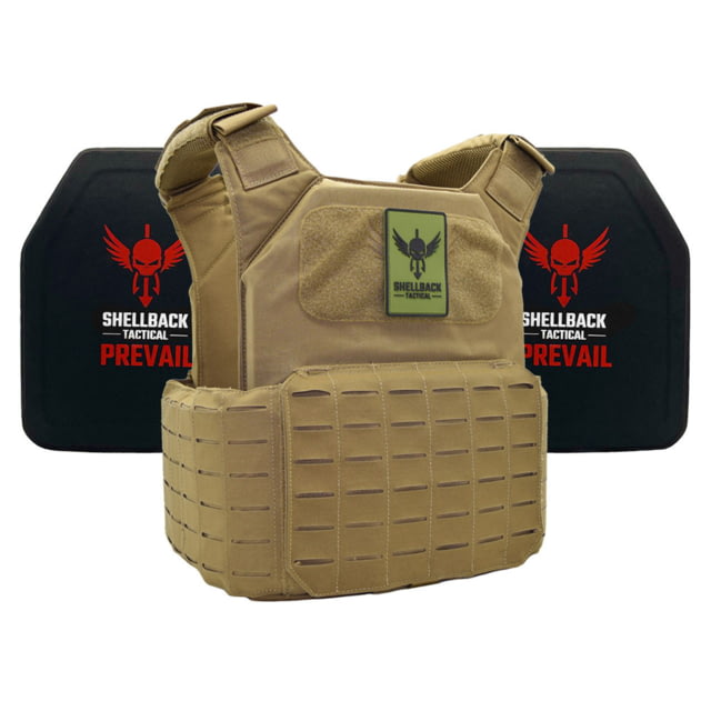 Shellback Tactical Shield 2.0 Lightweight Level IV Ceramic Plates Armor Kit Coyote One Size - Shellback Tactical