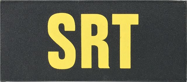 Shellback Tactical SRT ID-Placard, Hook Back, 3 x 7inch, Gold on Black, One Size Fits Most, SBT-X213229A-SRT-GB
