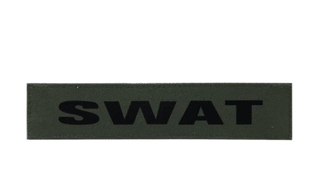Shellback Tactical SWAT ID-Placard Hook Back 1 x 5inch Black on Olive One Size Fits Most - Shellback Tactical