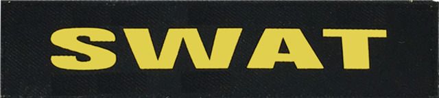 Shellback Tactical SWAT ID-Placard Hook Back 1 x 5inch Gold on Black One Size Fits Most - Shellback Tactical