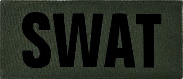 Shellback Tactical SWAT ID-Placard Hook Back 2 x 5inch Black on Olive One Size Fits Most - Shellback Tactical