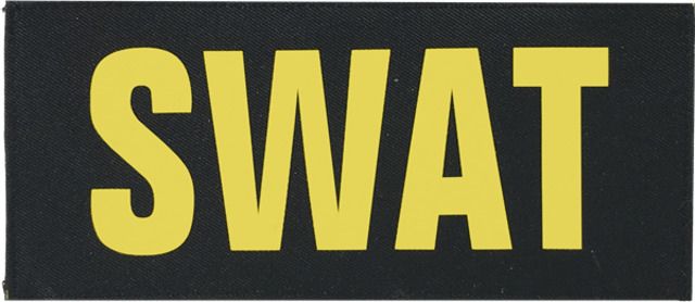 Shellback Tactical SWAT ID-Placard Hook Back 2 x 5inch Gold on Black One Size Fits Most - Shellback Tactical