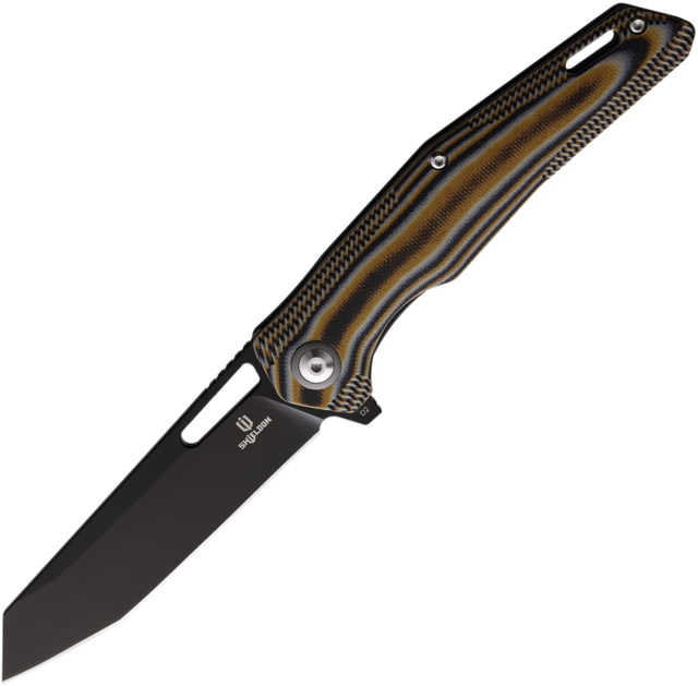 Shieldon Boa Black Folding Knife 4.88in Closed 3.88in Black D2 Tool Steel Blade Multi G10 Handle - Shieldon