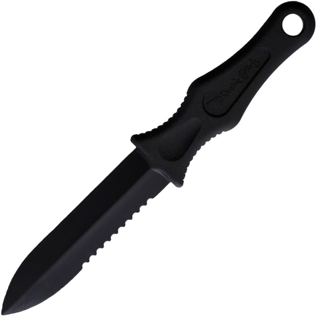Shomer-Tec Covert Cutter 7.5in Overall 3.5in Partially Serrated Blade Black GV6H 60percent Glass Fiber Composite One-Piece Construction