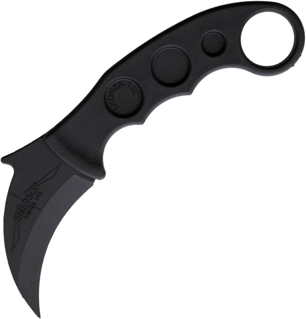 Shomer-Tec Emerson Non-Metallic Karambit Knife 6.75in Overall 2.5in Karambit Blade Black GV6H 60percent Glass Fiber Composite One-Piece Construction