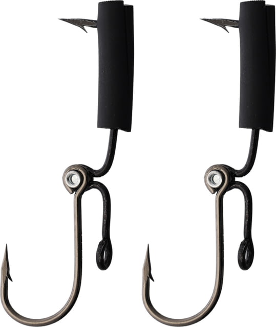 Shomer-Tec Survival Fish Hooks 1.25in x 0.63in Pack of Two Black Nickel Finish Stainless Construction
