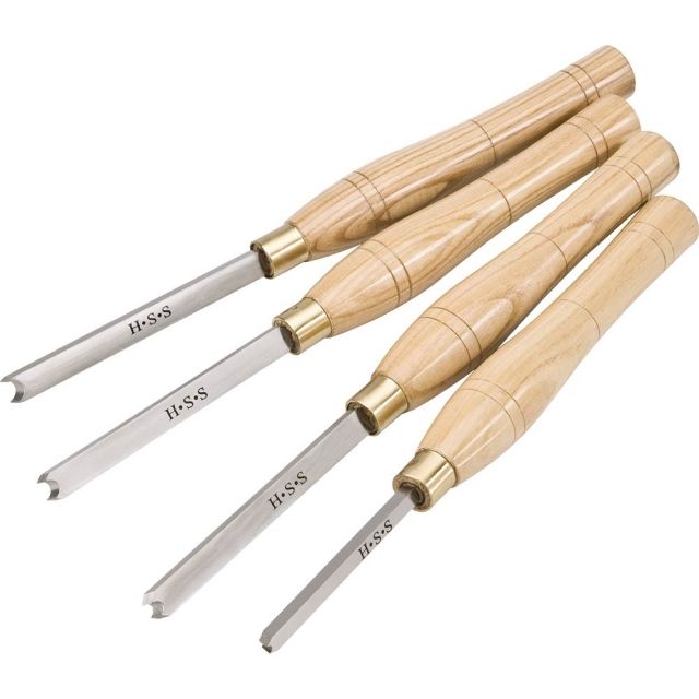 Shop Fox 4 pc. HSS Beading Lathe Chisel Set
